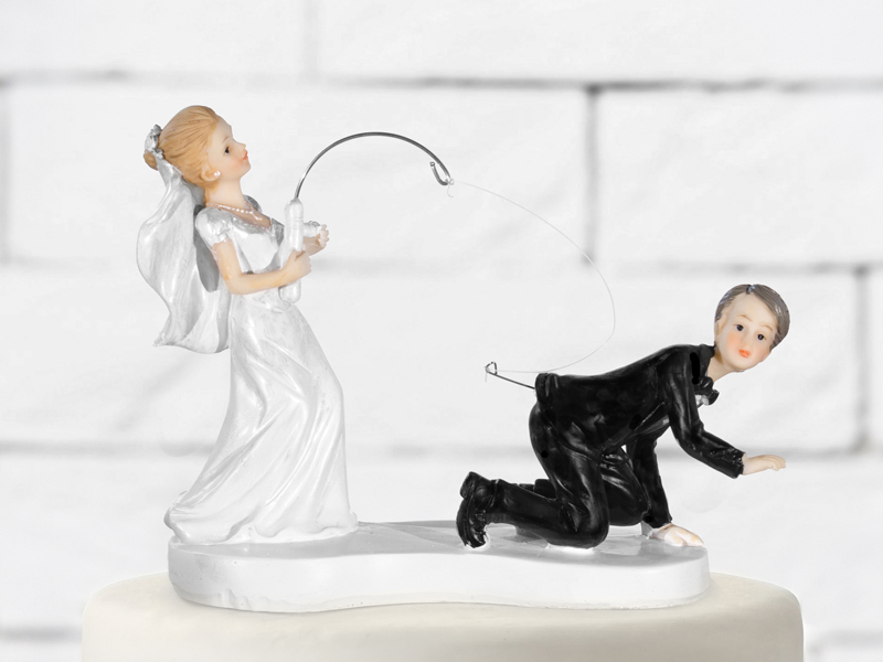 Cake Topper Angelschnur Brautpaar Figur Tortenfigur Tortenaufsatz 13cm