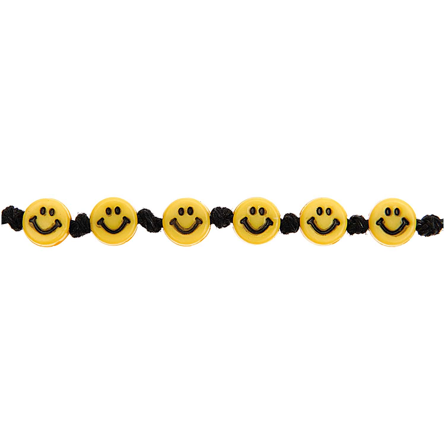 Smiley-Perlen flach gelb 100Stk  Ø 6mm x 3mm