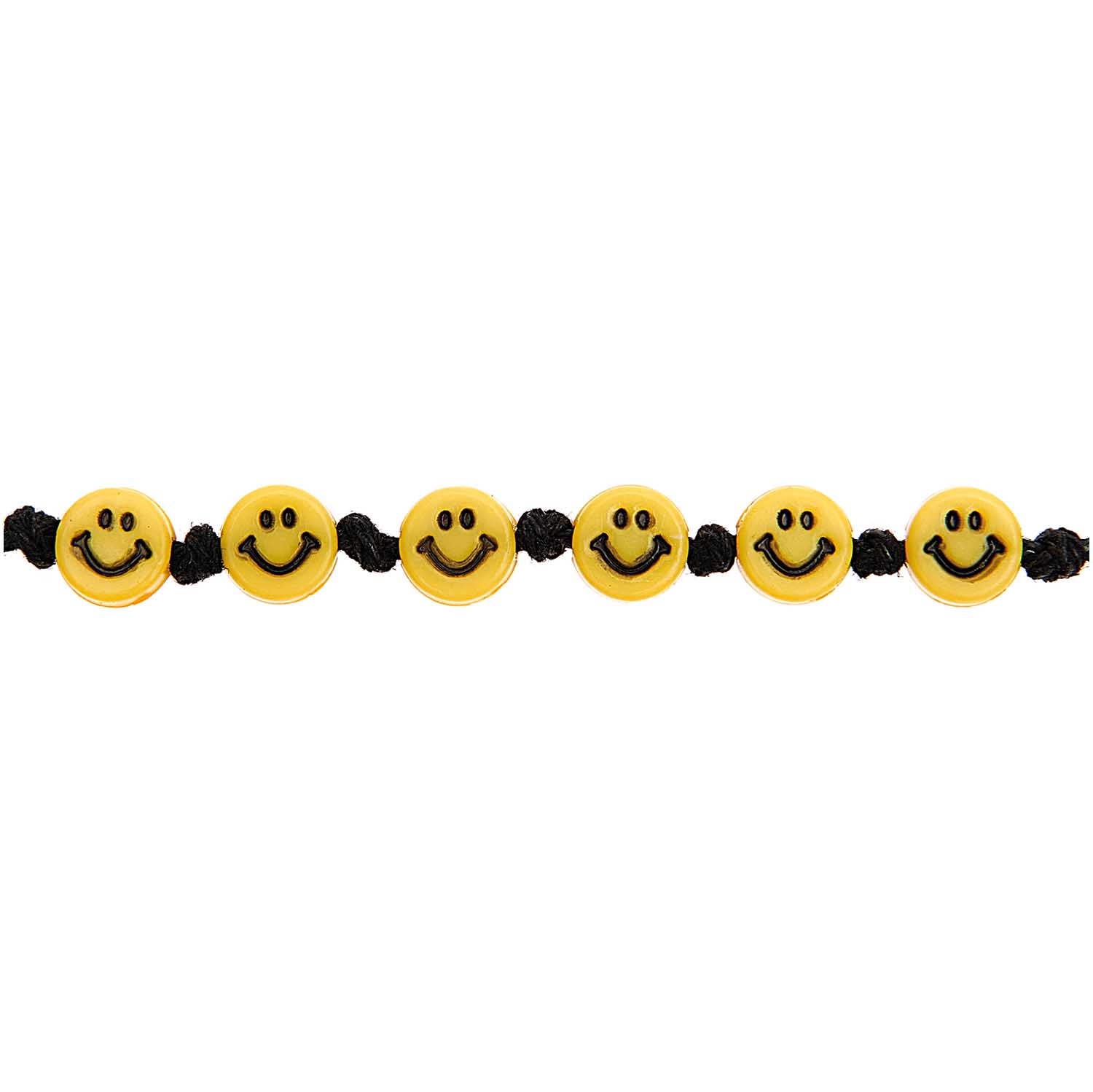 Smiley-Perlen flach gelb 100Stk  Ø 6mm x 3mm