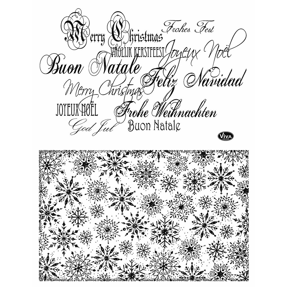 Silikonstempel Weihnachtshintergrund und Schrift 14x18 cm