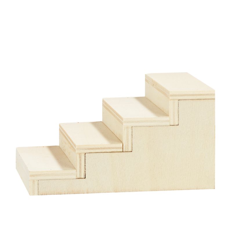 Treppe Miniatur aus Holz natur  10,3x7x5,5cm 