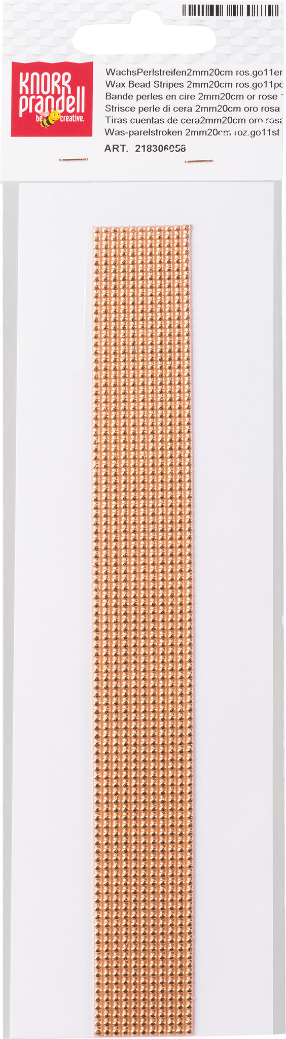 Wachsperlstreifen 2mm hochglänzend ROSÉGOLD 11 Stk./20cm Wachsperlstreifen 2mm hochglänzend ROSÉGOLD 11 Stk./20cm