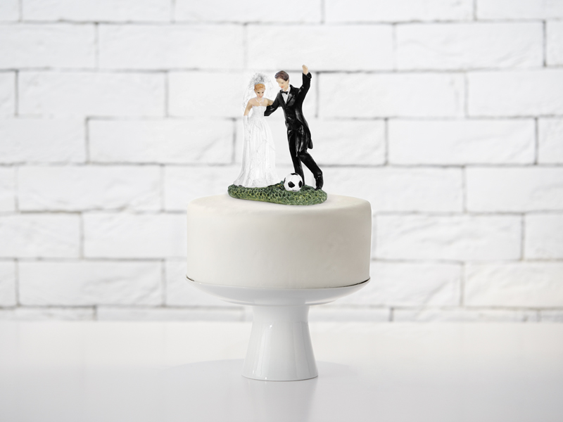 Cake Topper Fußball Brautpaar Tortenfigur Tortenaufsatz 14,5x11cm