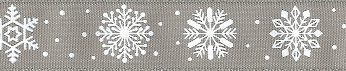 Taftband Schneeflocken 25mm 1m