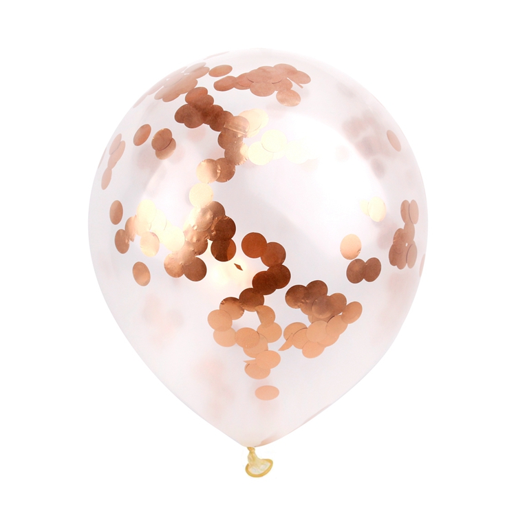 Konfetti Luftballone, 30 cm, transparent, 5 Stück/Btl. Konfetti Ballons