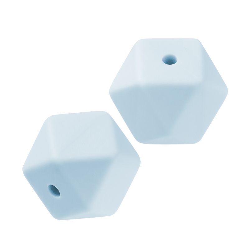 Schnulli-Silikon Perlen Sechseck 14mm 3 Stück 