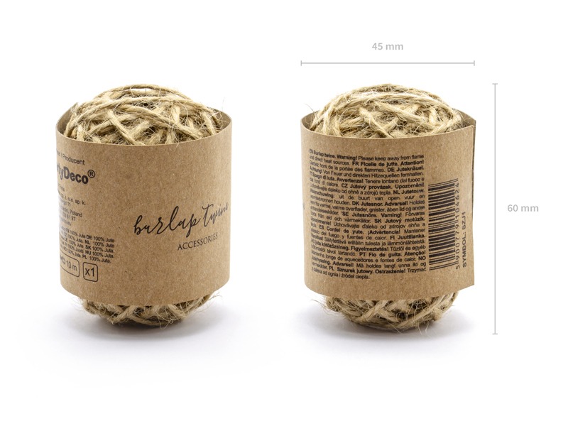 Jutekordel Knäuel 2mm, ca. 10m Hanfkordel Hemp Twine Spagat
