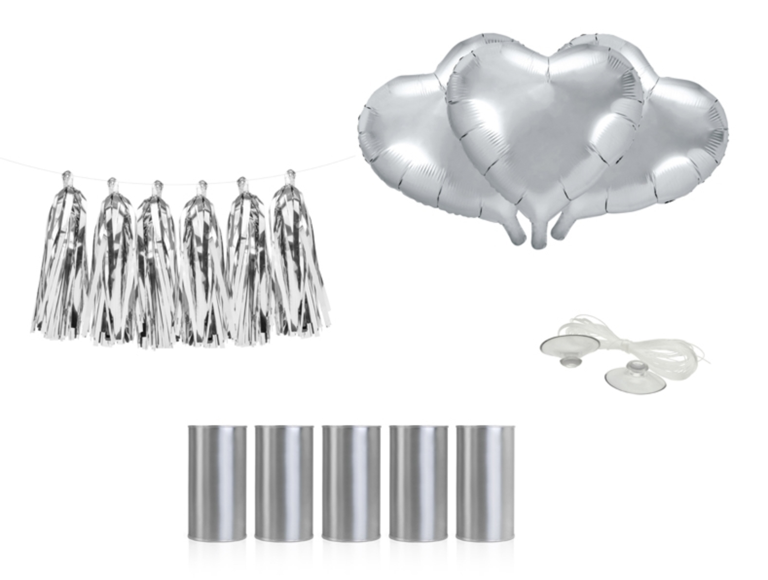 Autodekorations silber Set Car Decorations Accessories 