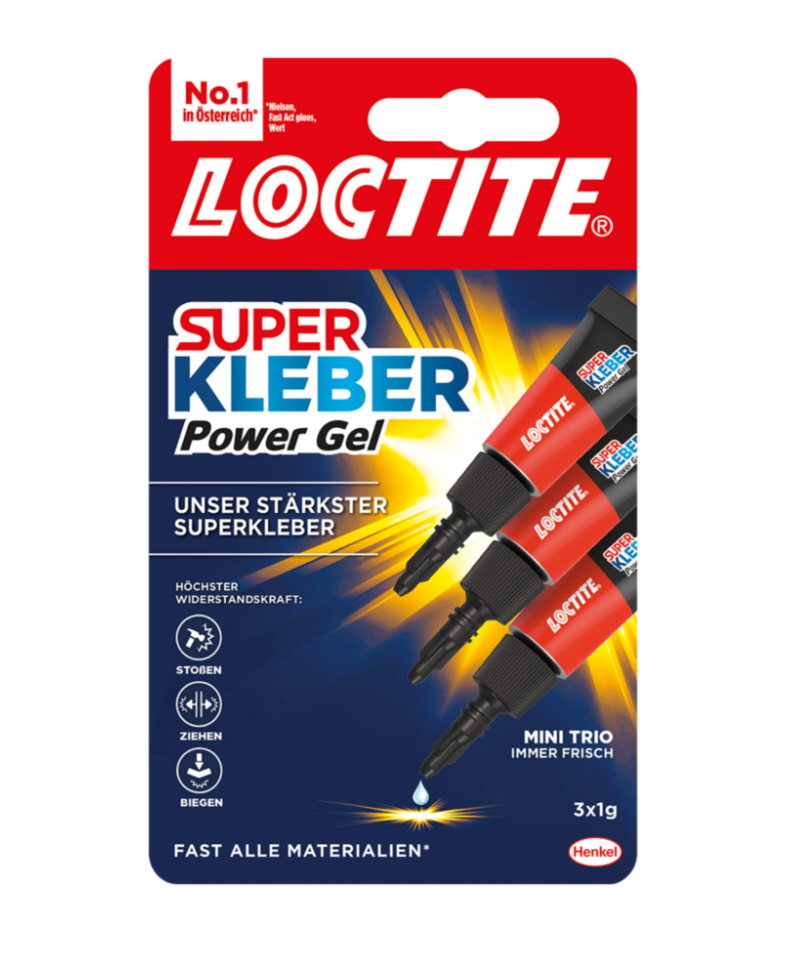 Loctite Superkleber Power Gel Mini Trio 3x1g