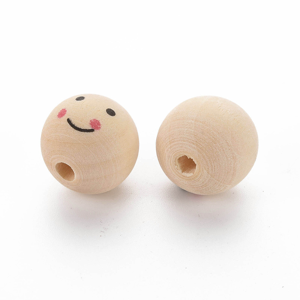 Holzkugel Gesicht lächelnd bedruckt 25mm 10 Stück Holzkugel Gesicht lächelnd bedruckt 25mm 10 Stück