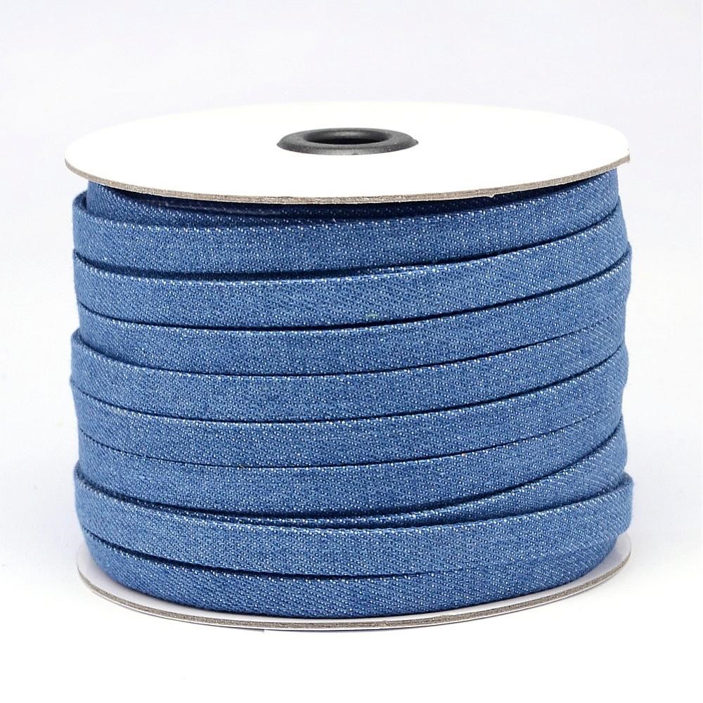 Jeans Band hellblau 10x2mm, Denim Cord, per Laufmeter