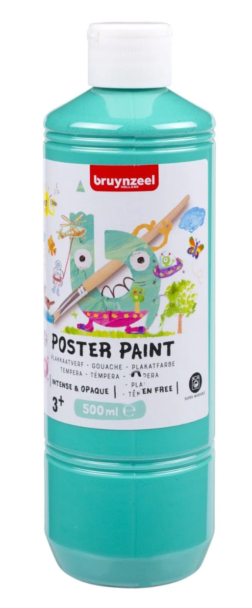Bruynzeel Gouache Plakatfarbe TÜRKIS 500ml