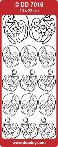 Shiny Outline Stickers Josef Maria Jesus gold Konturensticker 10x23cm Bogen