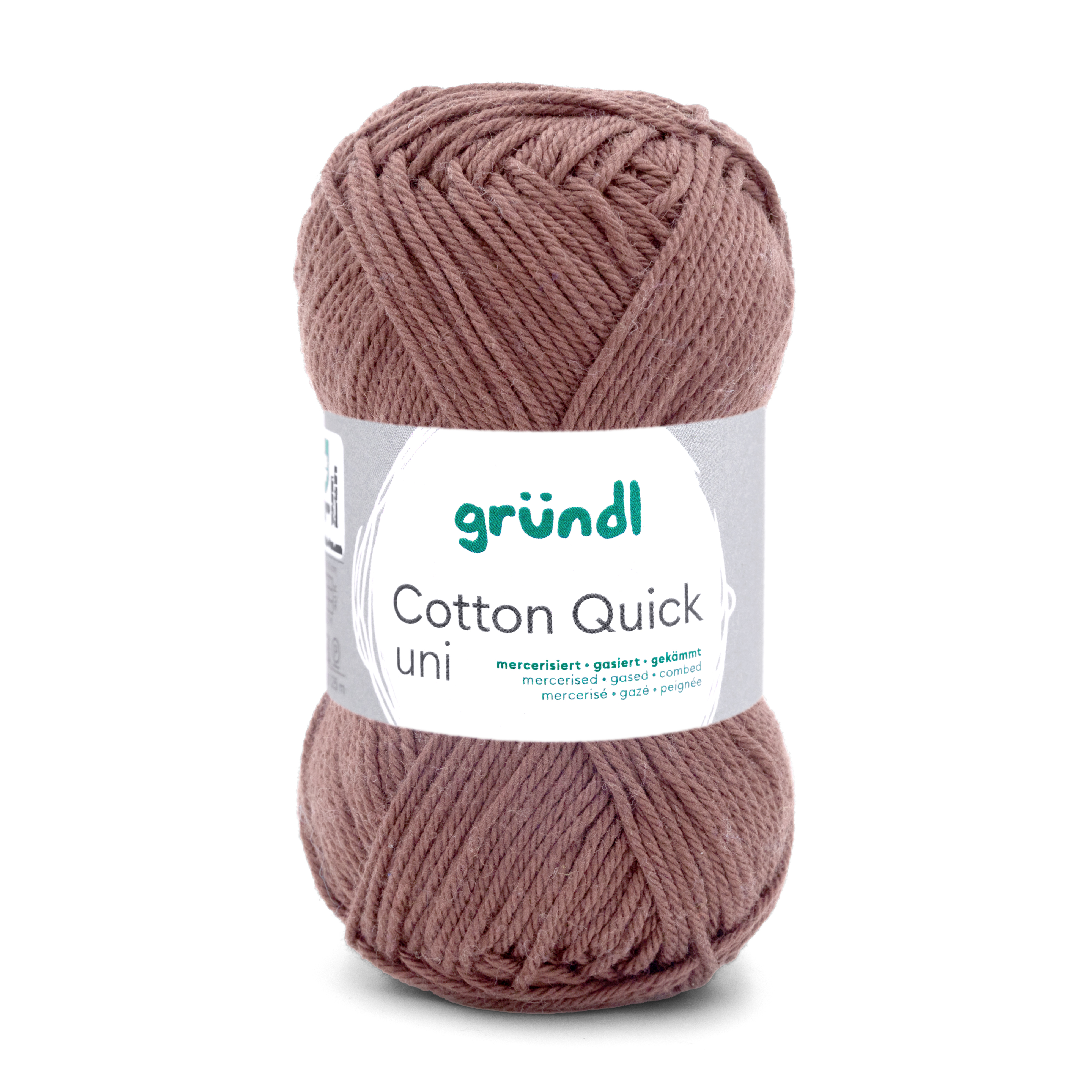 Cotton Quick Uni KAFFEE 100 % Baumwolle mercerisiert gasiert gekämmt 50g/125m 10 Stück