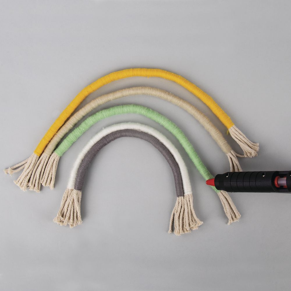 Bastelpackung Regenbogen aus Makramee Kordel+Wolle mit Anleitung Bastelpackung Regenbogen aus Makramee Kordel+Wolle mit Anleitung
