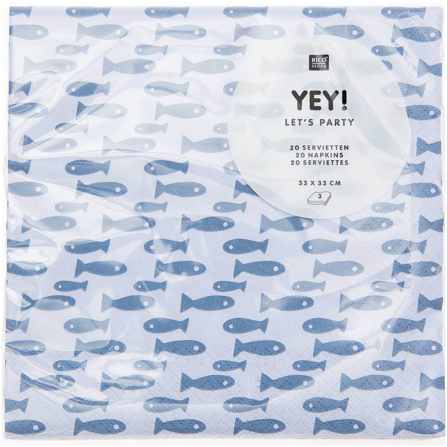 YEY! Let's Party Servietten Mermaid Fische blau 33x33cm 20 Stück YEY! Let's Party Servietten Mermaid Fische blau 33x33cm 20 Stück