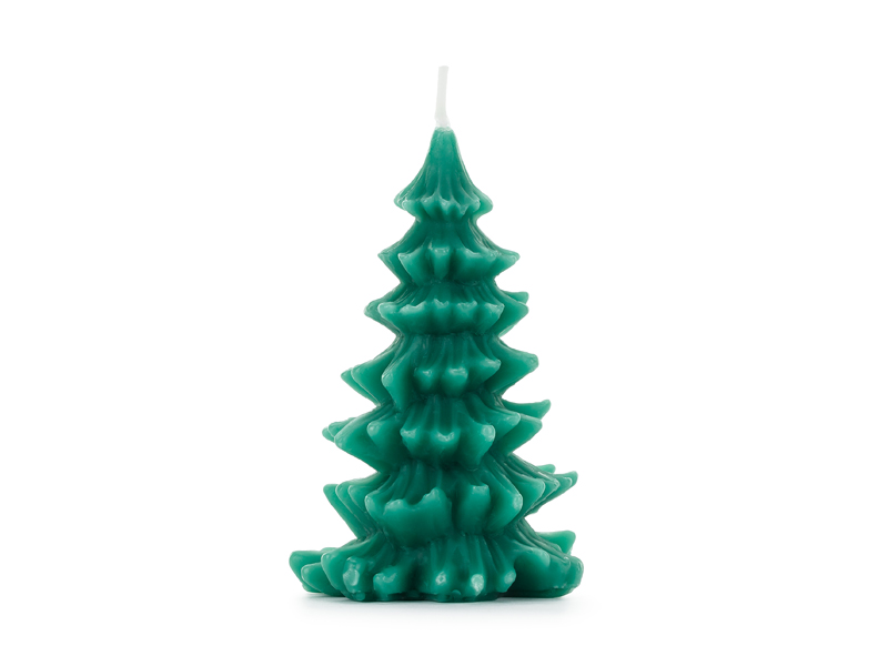 Tannenbaum Kerze dunkelgrün 10cm 1 Stück 