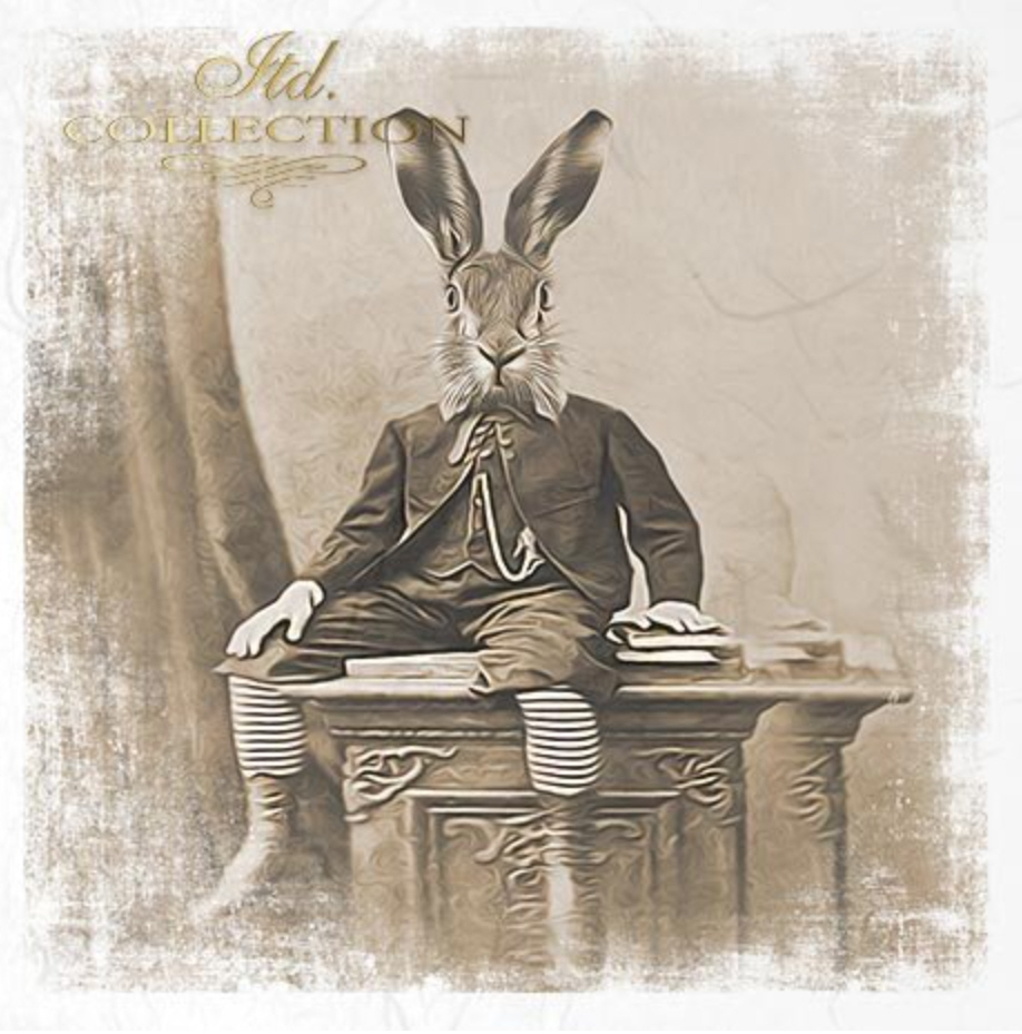 Reispapier Découpage Ostern Hase Vintage Rice Paper 6 Blögen á 14,8x14,8cm 