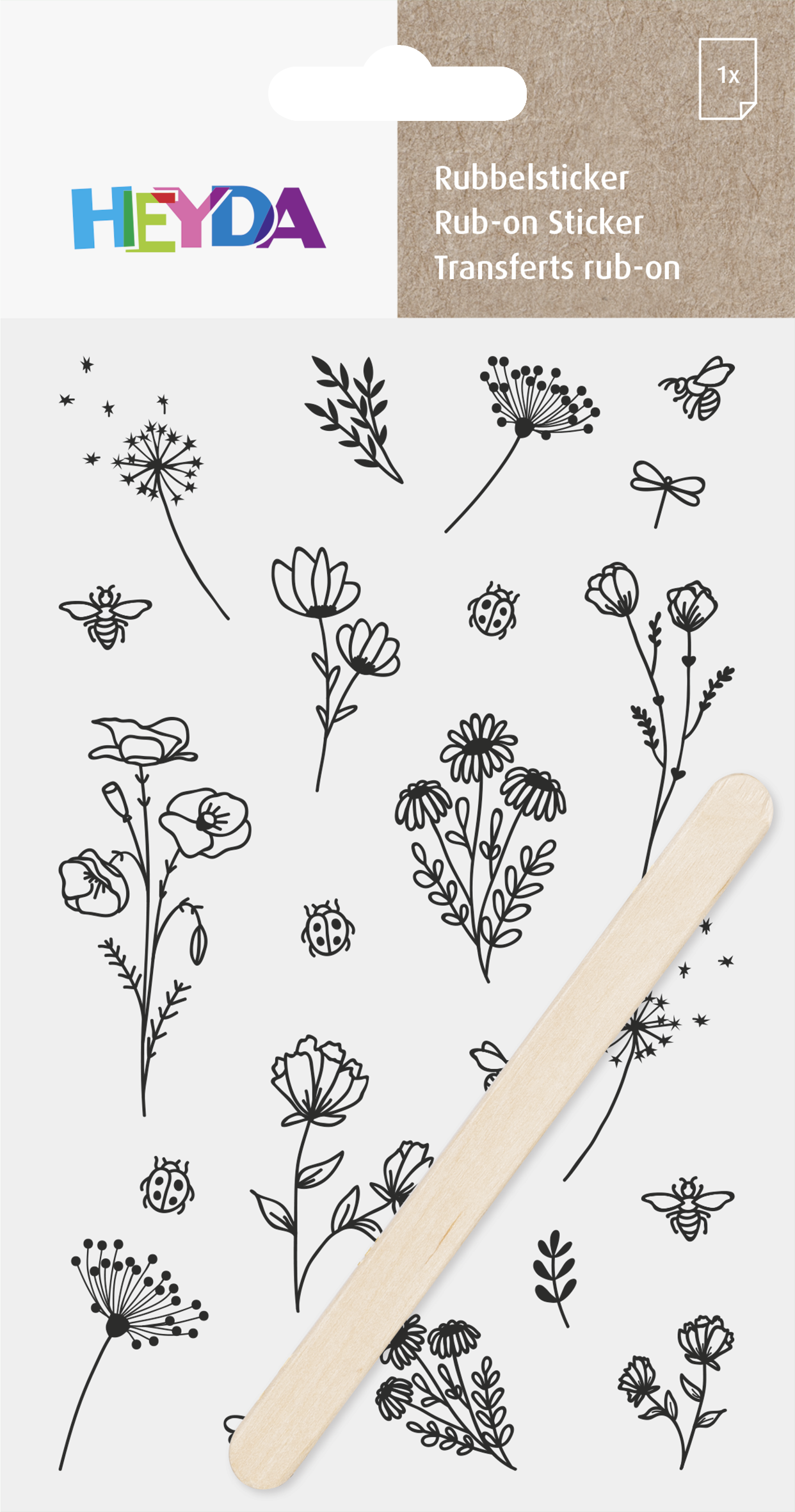 Rubbel-Sticker "Blumen" 10 x 19 cm