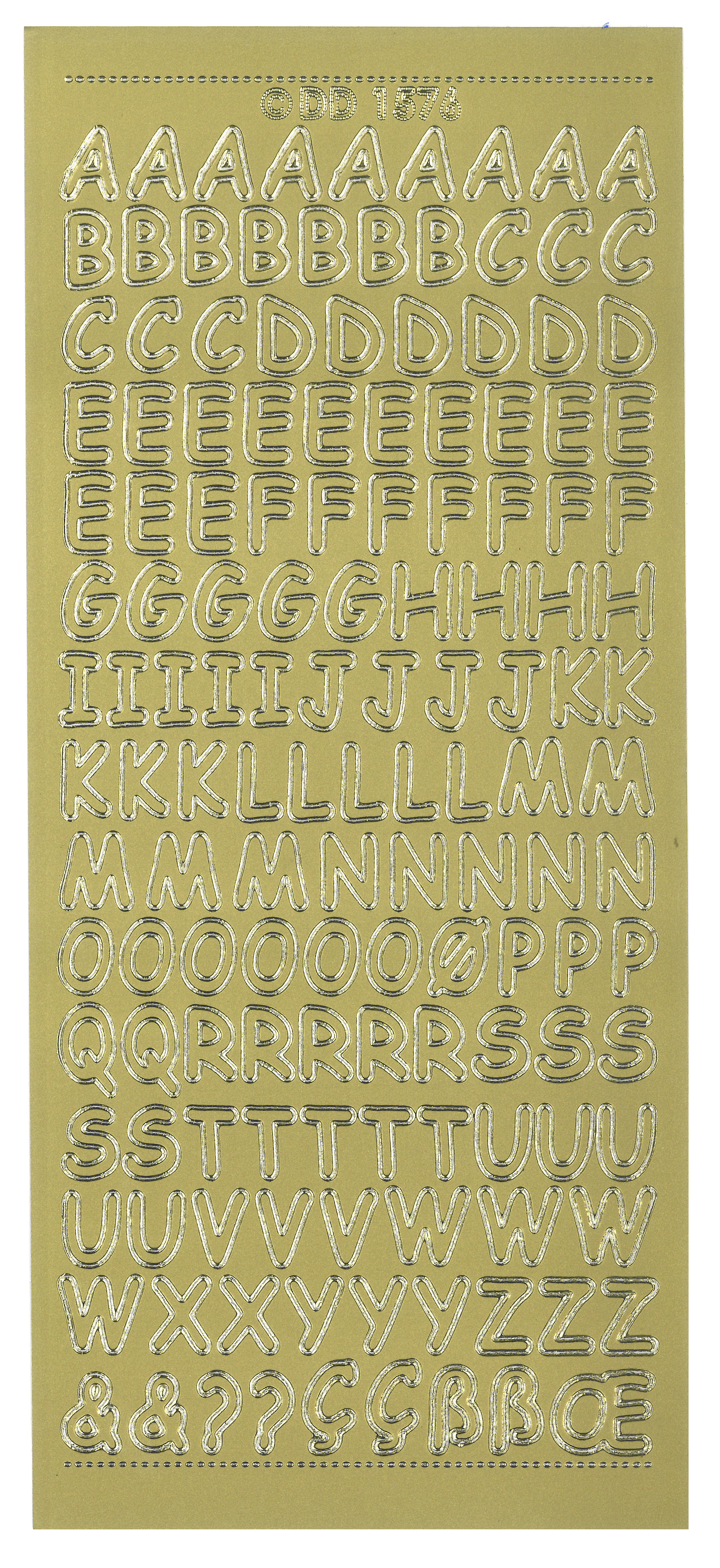 Shiny Outline Stickers Buchstaben abgerundet 10x23cm