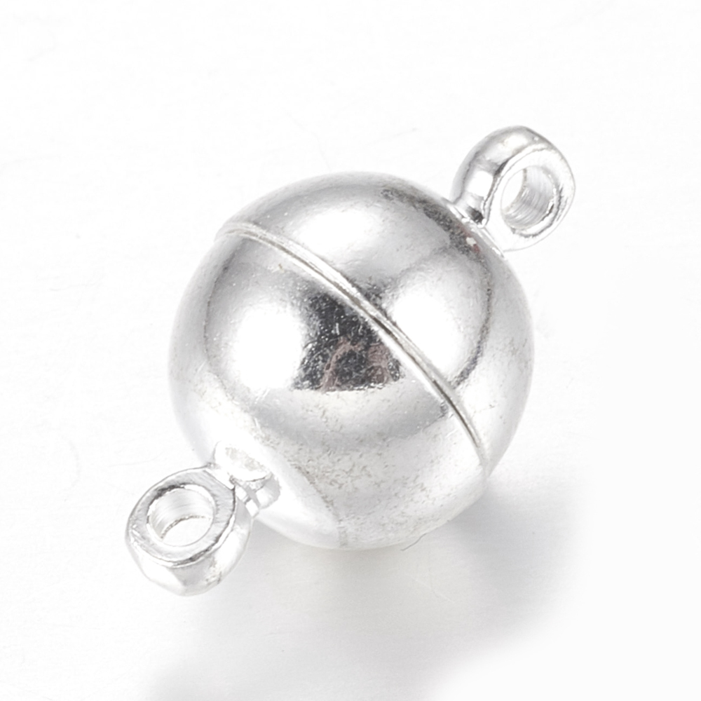 Magnetverschluss Kugel Metall silberfärbig 10mm 3 Stück Magnetverschluss Kugel Metall silberfärbig 10mm 3 Stück