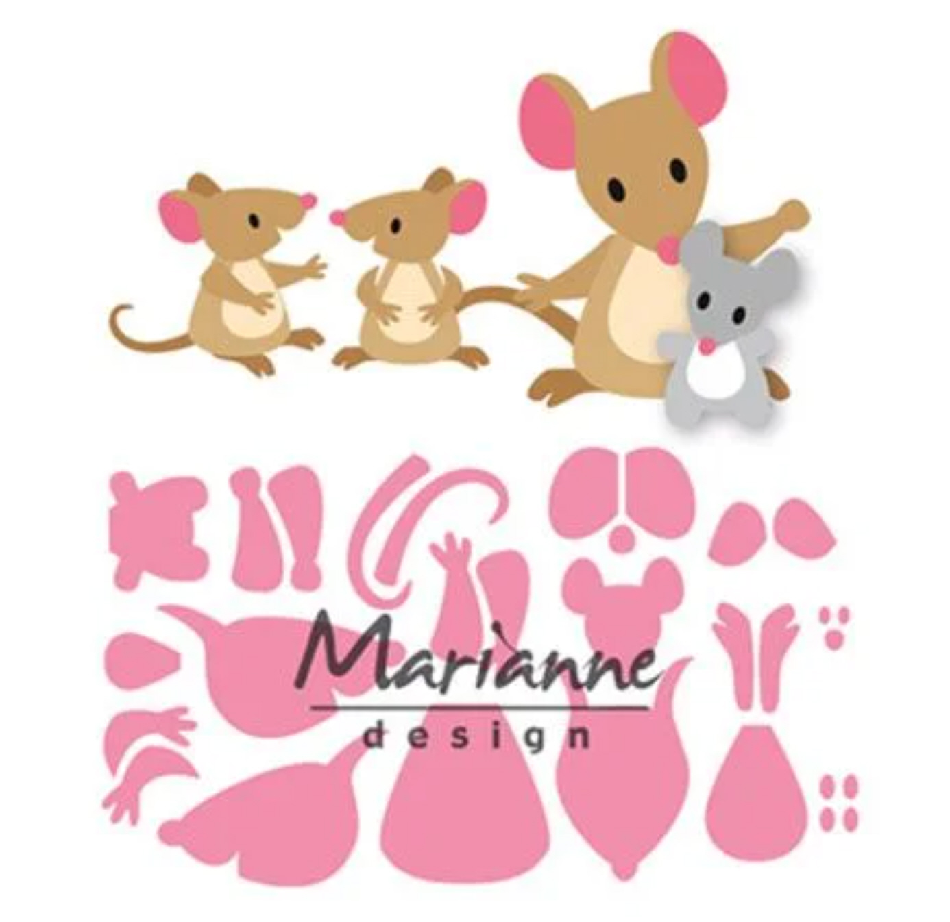 Marianne Design Stanzschablone Mäuse 21x15x0,5cm