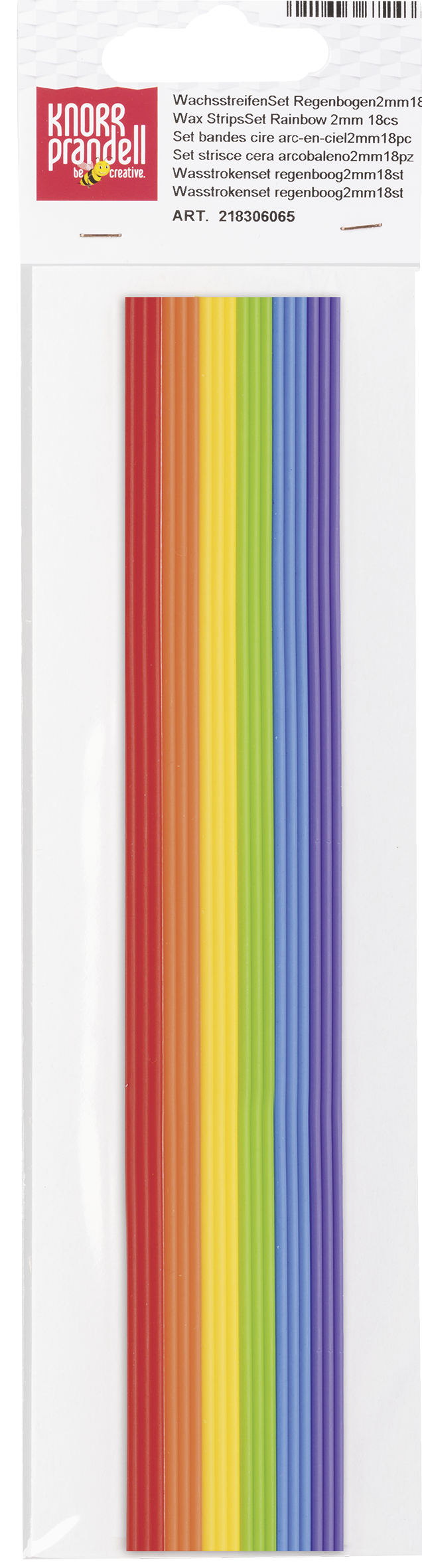 Wachsstreifen Regenbogen 200mm Set Grundfarben Ø 2 mm 18 Stück/Packung