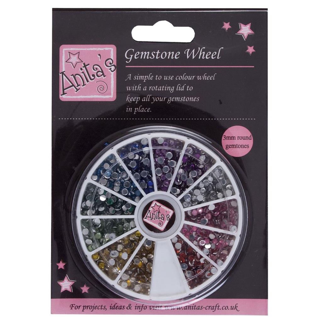 Gemstone Wheel Strasssteine-Set  12 Farben 3mm