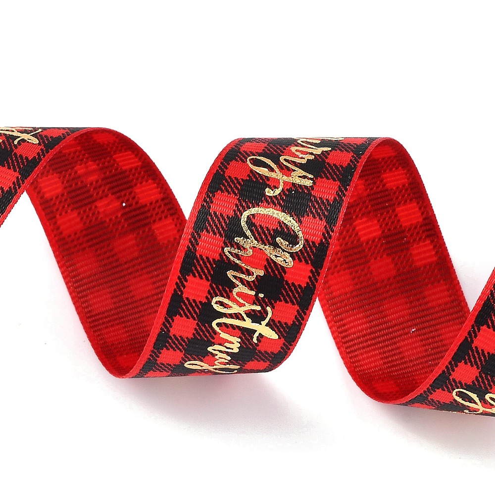 Dekorband Merry Christmas kariert 25mm 18,3m/Rolle Dekorband Merry Christmas kariert 25mm 18,3m/Rolle