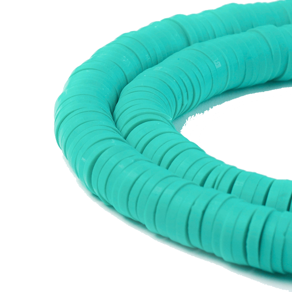 Polymerclay Perlen Scheiben  türkis, 380-400Stk./Strang Heishi Perlen Fimo Scheiben
