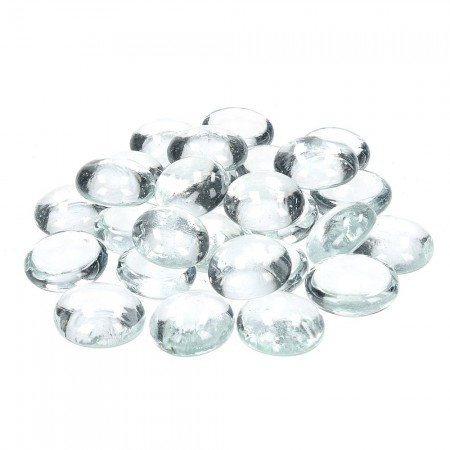 Glas-Nuggets klar, 18-20mm, 100g/ca. 20 Stück Glasdrops Muggelsteine Glasnuggets