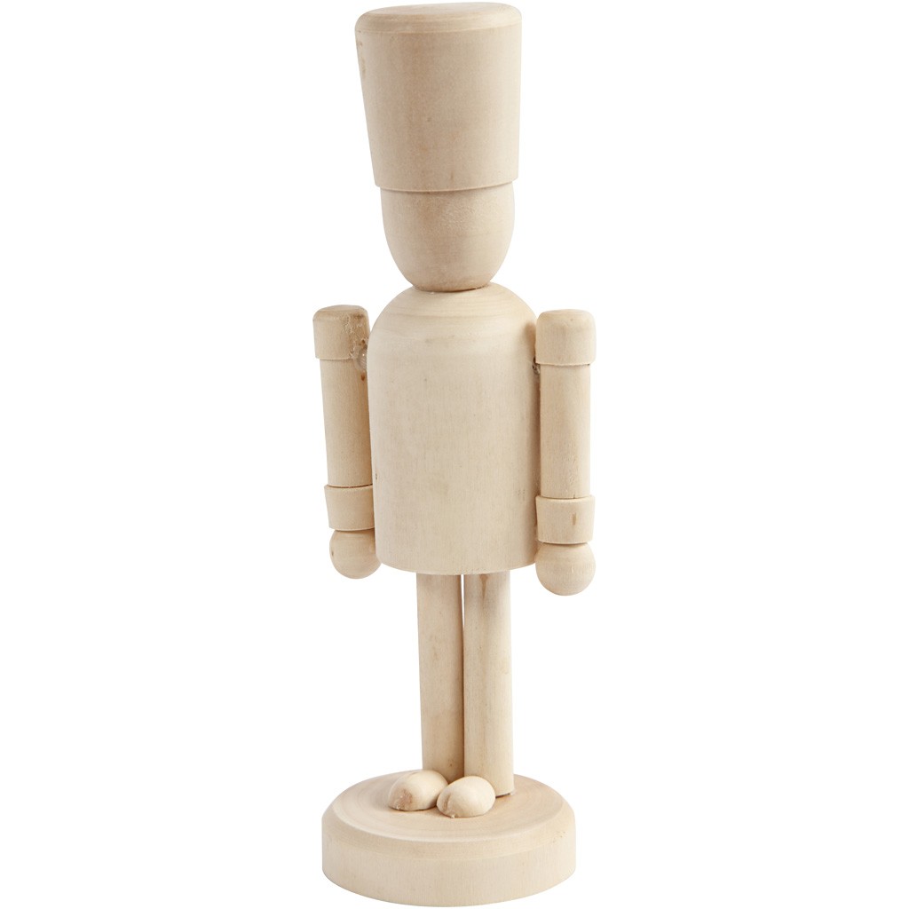 Holzfigur Nussknacker roh Naturholz