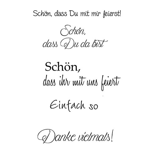 Stempel Clear  Danke A7/74 x 105mm 5 - teilig transparent
