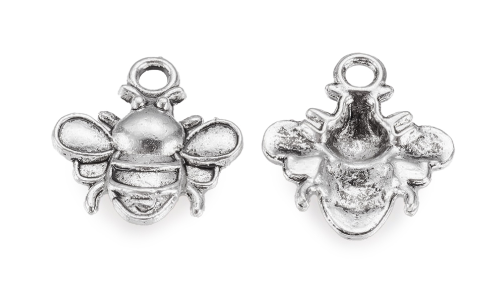 Anhänger Biene 21x19mm metall antiksilber Charms Schmuckanhänger per Stück