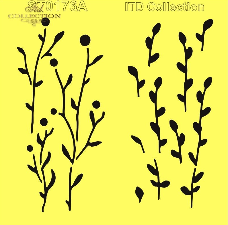 Schablone Stencil Plants, Leaves 16x16 cm