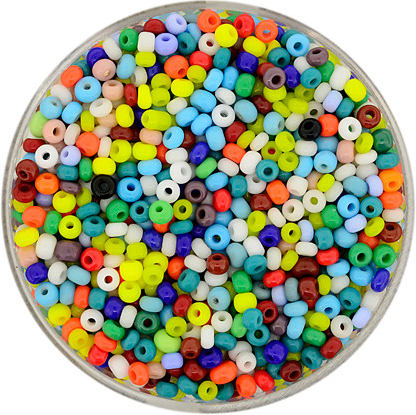 Rocailles Glasperlen satt MIX BUNT opak 2,6mm 17g / Dose