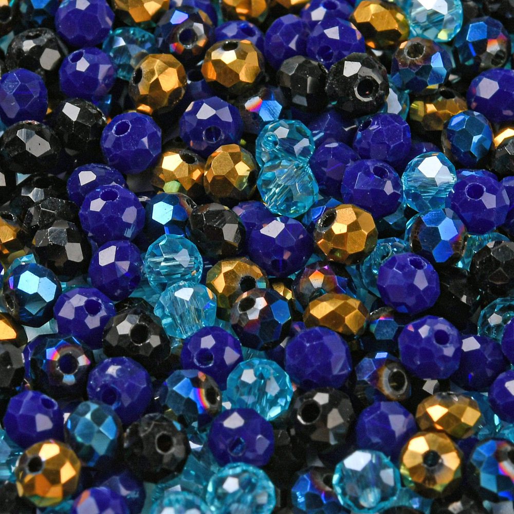 Glasschliffperle Abacus Mix Peacock 4x3mm 200 Stück Glasschliffperle Abacus Mix Peacock 4x3mm 200 Stück