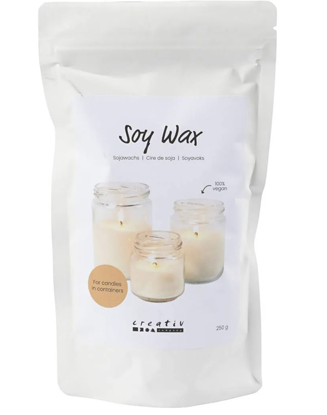 Sojawachs für Kerzen In Behältern Creme 250g Sojawachs für Kerzen In Behältern Creme 250g