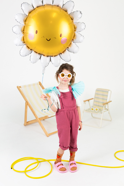 Folienballon Sonne mit Gesicht gelb weiß 90cm Folienballon Sonne mit Gesicht gelb weiß 90cm