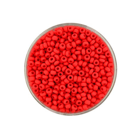 Rocailles matt rot 2,5mm,  opak, 17g Seed Beads Glasperlen