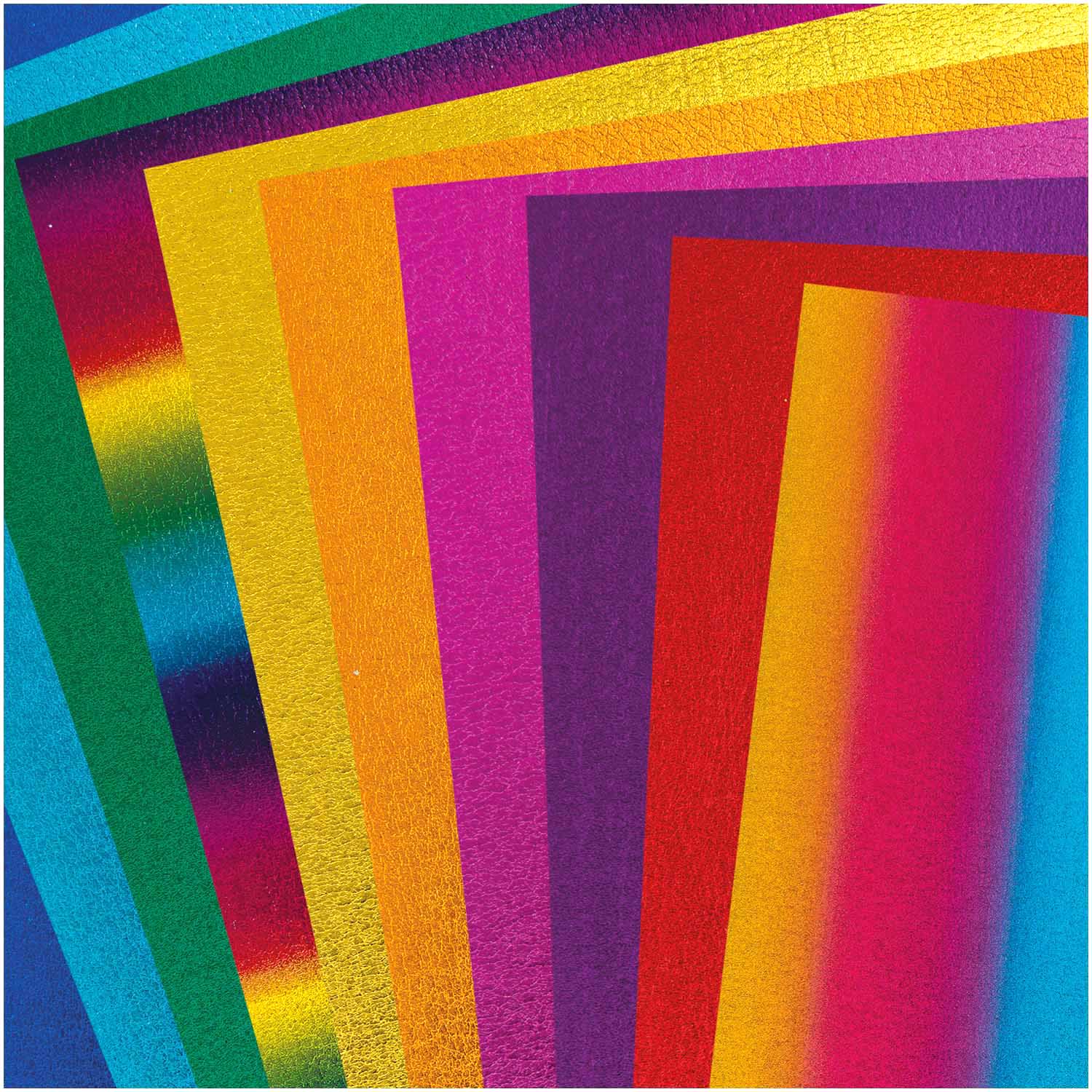Moosgummi-Platten metallic Set Rainbow 10 Blätter A420x30cm