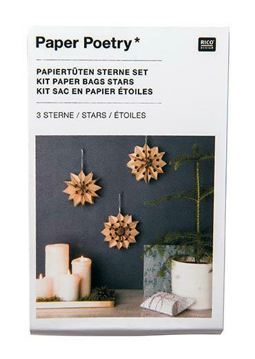 Paper Poetry  Papiertüten Stern Set Bastelset 3 Sterne 8cm Tüte