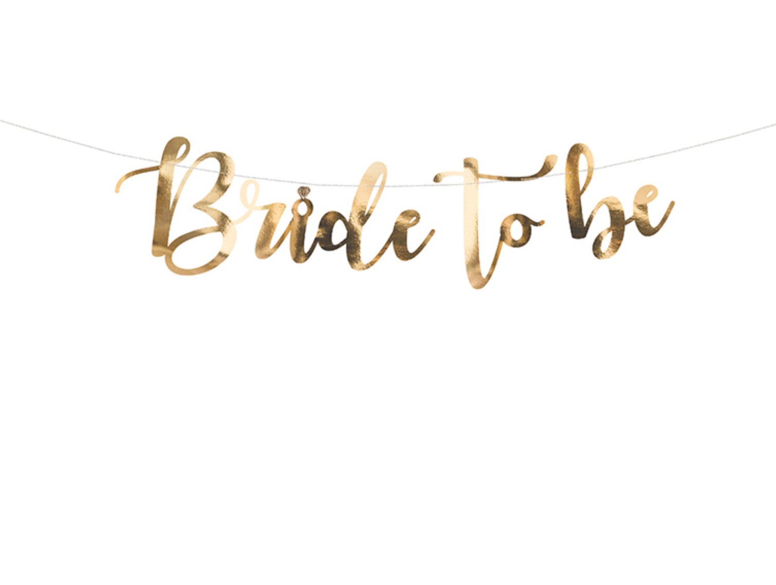 Banner Bride to be Spiegelkarton gold 80x19cm