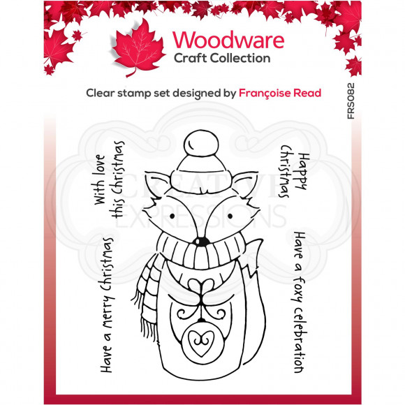 Silikonstempel Foxy Christmas Woodware, 10x11cm 5-teilig