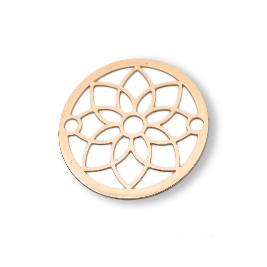 Metallzwischenteile Blume roségold 20mm 1 Stück 
