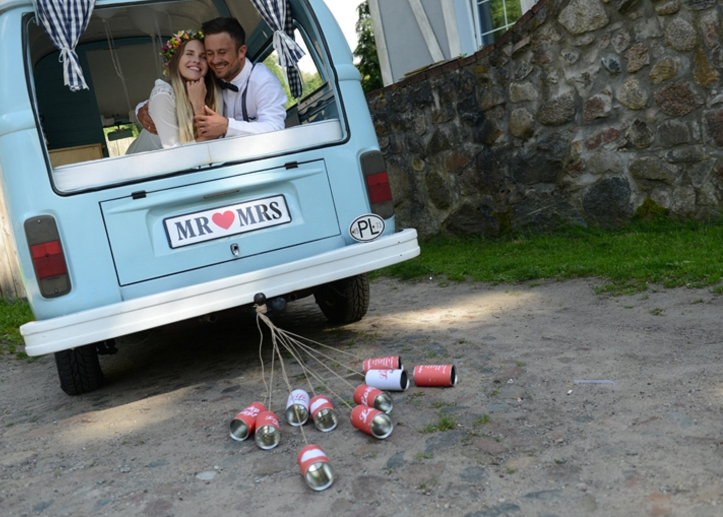 Hochzeitsdosen Lucky Day Wedding Car Cans 5Stk. 14x7cm