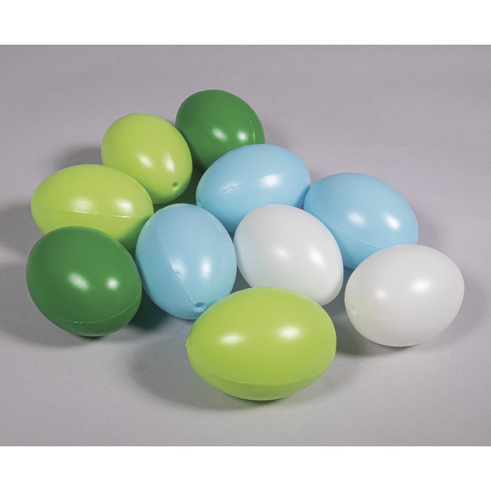 Plastik Eier Set 6cm ø blaugrün 10 Stück Plastik Eier Set 6cm ø blaugrün 10 Stück