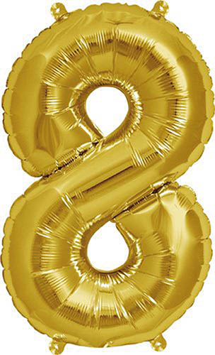 Foil Balloons Folienballone Alphabet ABC Buchstaben Zahlen gold 14"