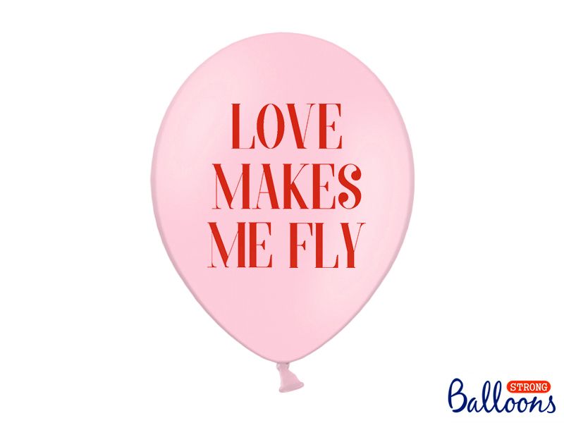 Luftballone "Love makes me fly" pastell baby pink 30cm 50 Stück 