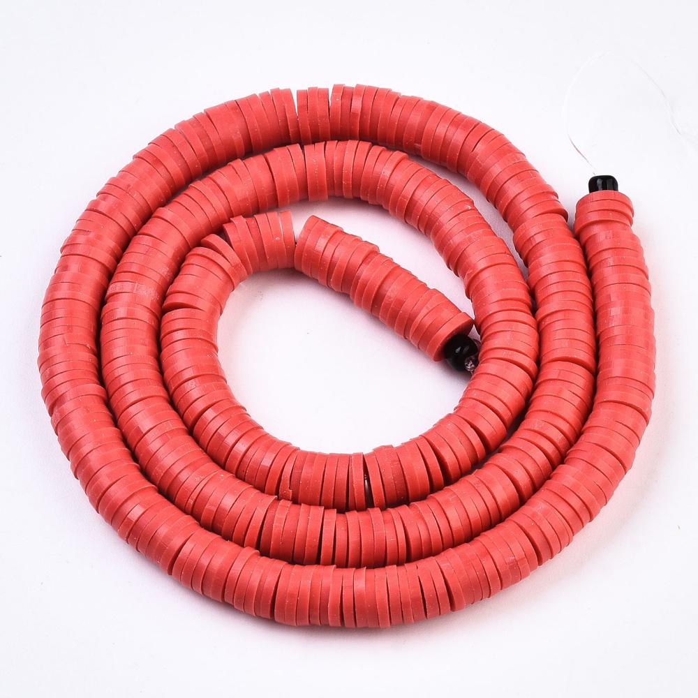Heishi-Perlen Polymerclay Perlenscheiben 6x1mm 380-400Stk/Strang